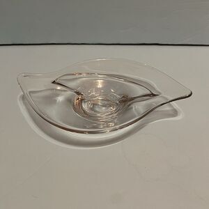 Vintage MCM Mid Century Viking Clear Glass Divided Candy Dish Bowl 8.5”x6”